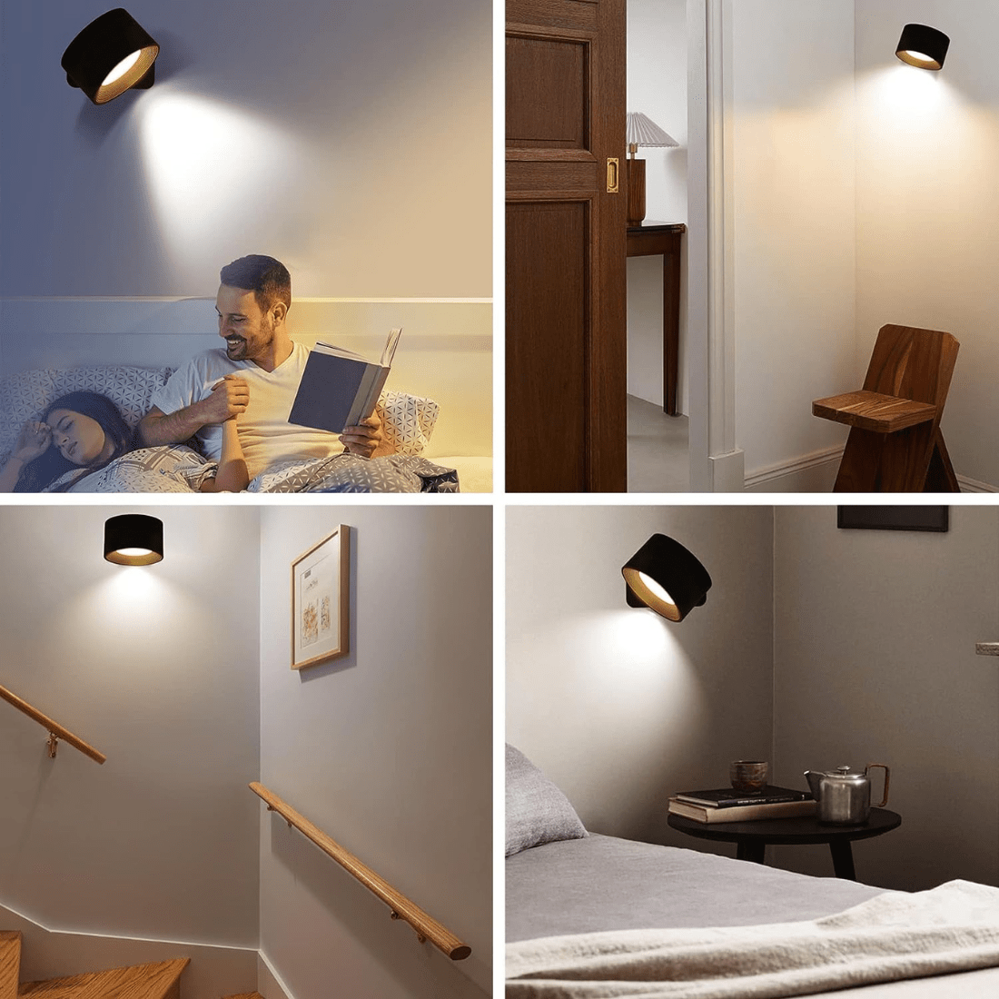 FlexiLamp Wireless Rechargeable LED Wall Lamp - 360° Illumination for Indoor & Outdoor Safety 11