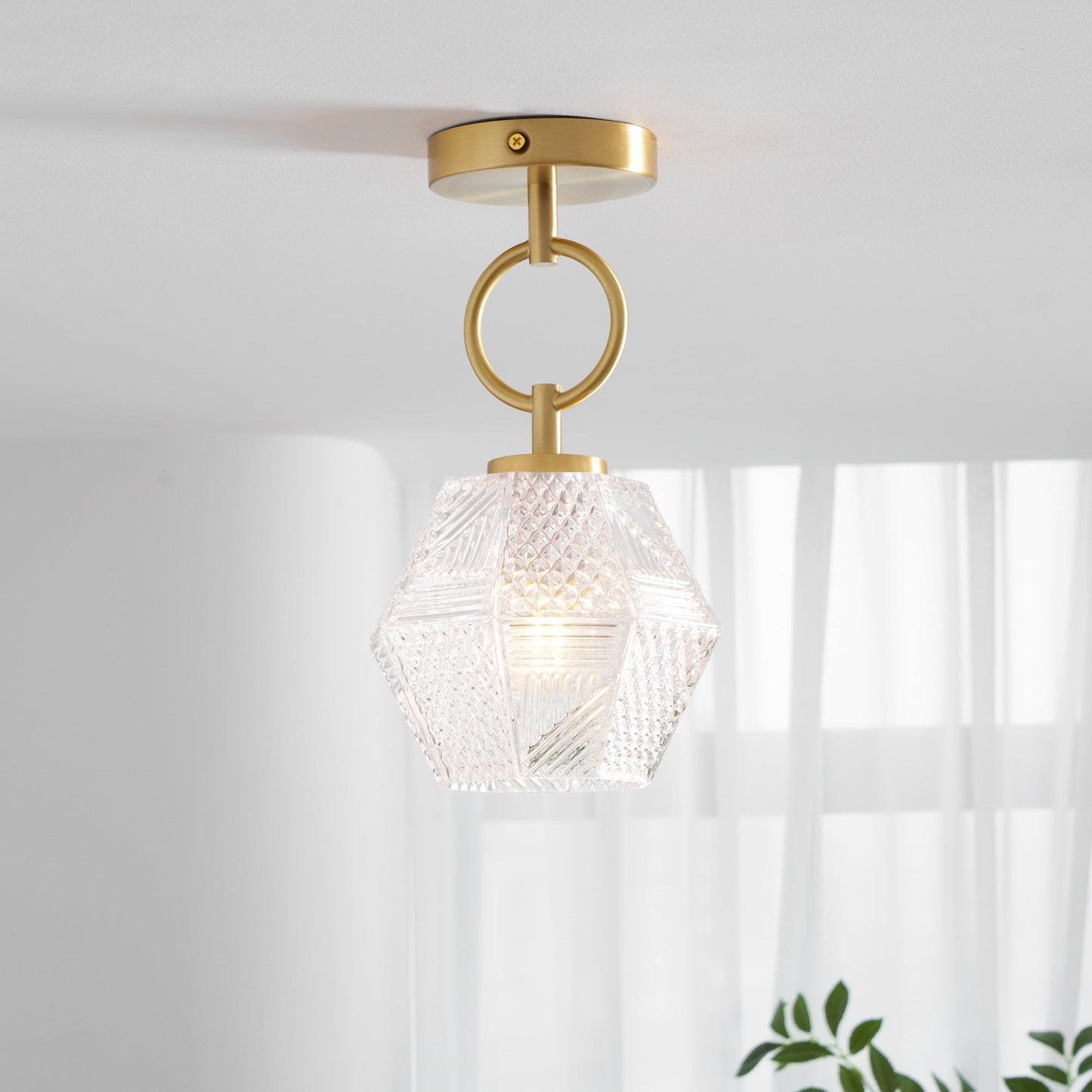 Auralis Geometric Glass Ceiling Light