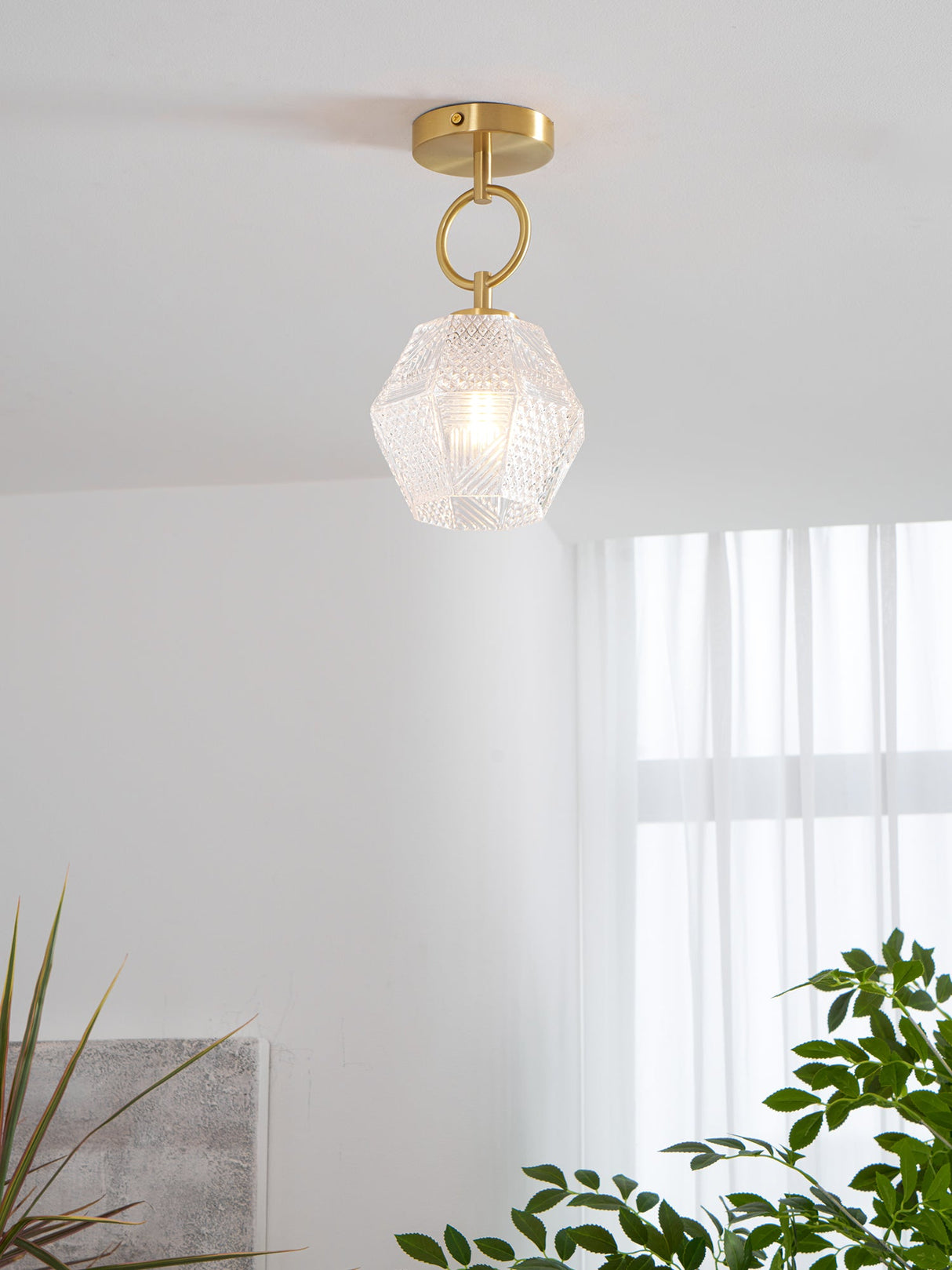 Geometric Glass Ceiling Light