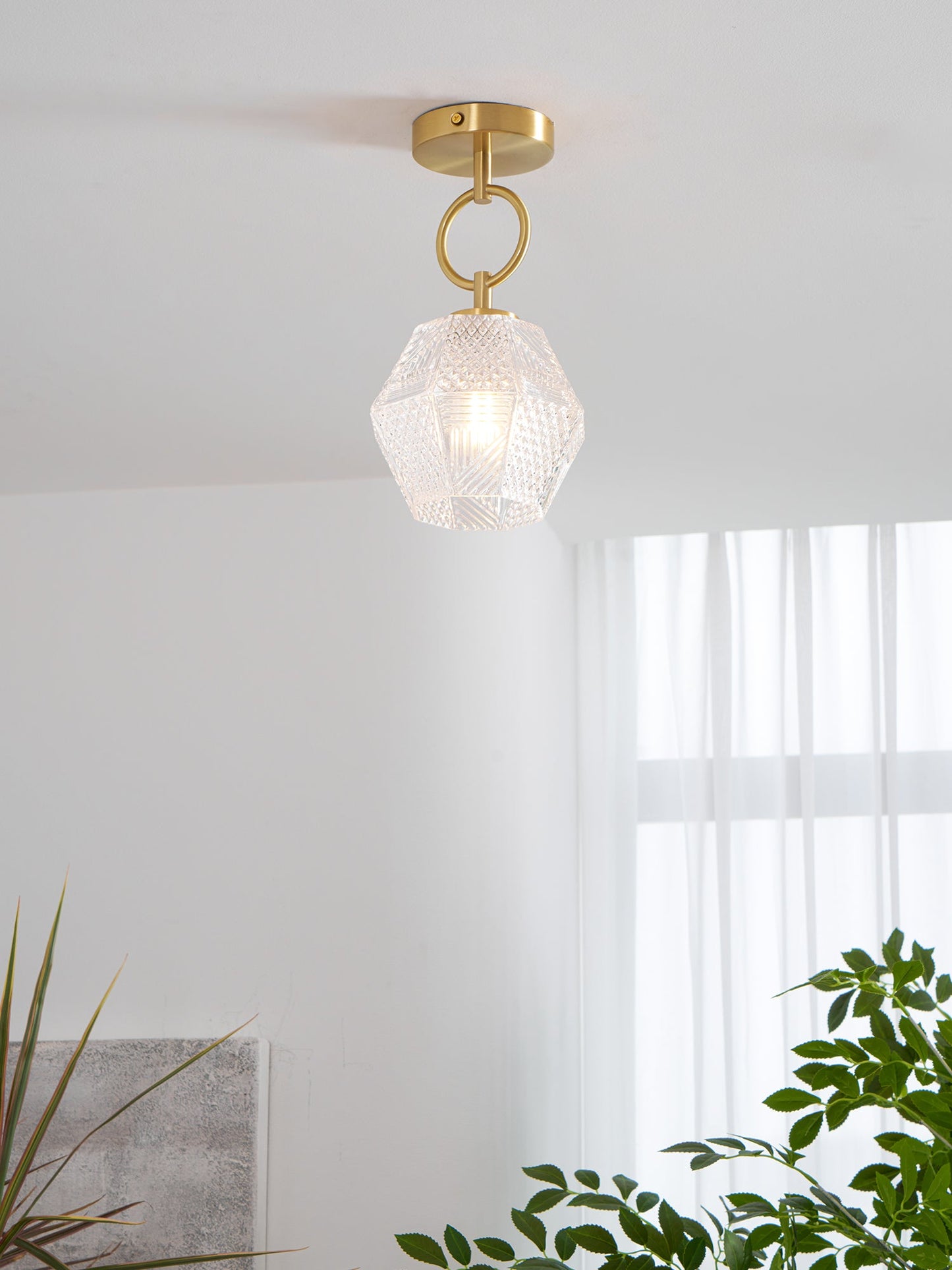 Auralis Geometric Glass Ceiling Light