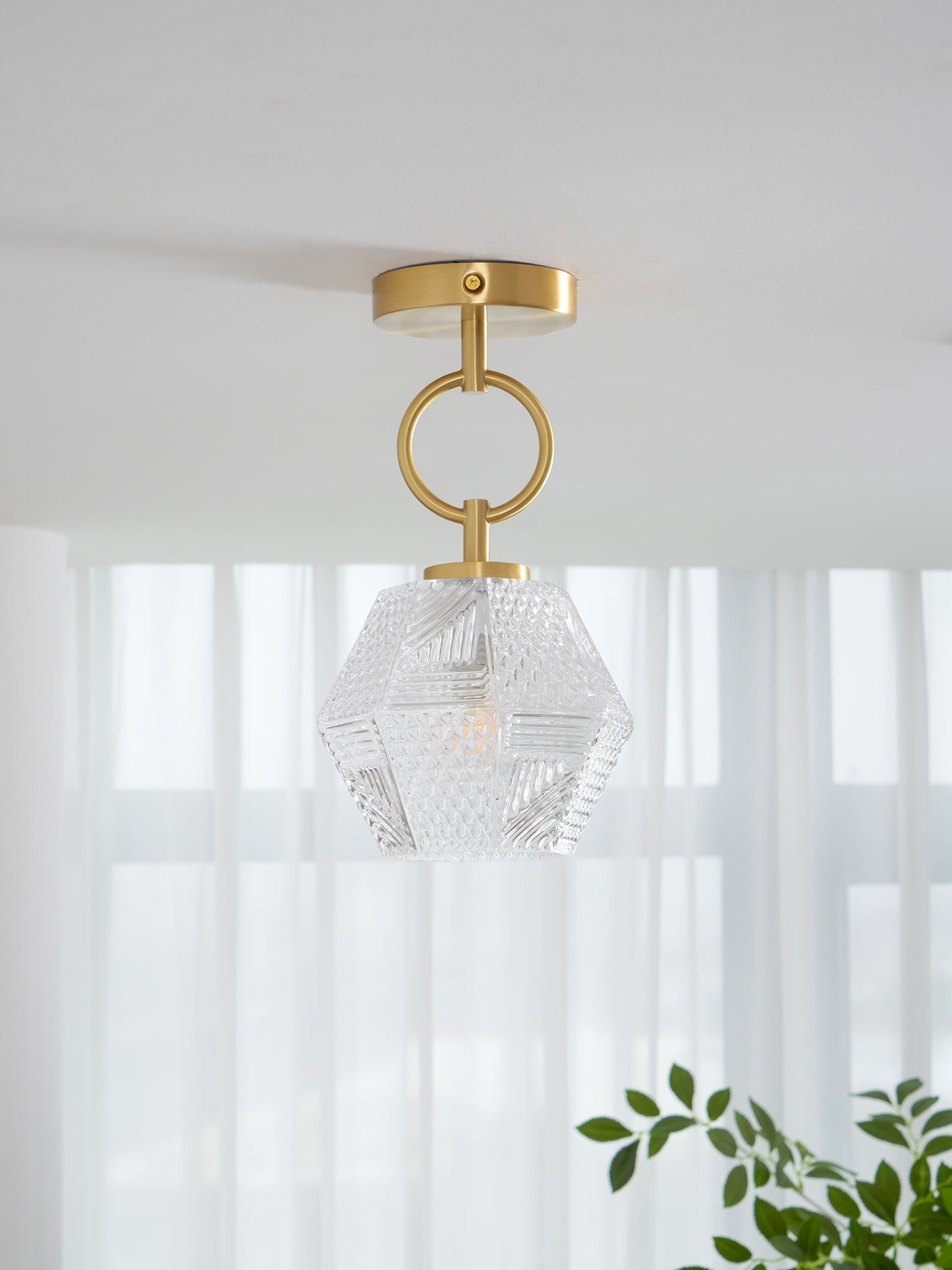 Auralis Geometric Glass Ceiling Light