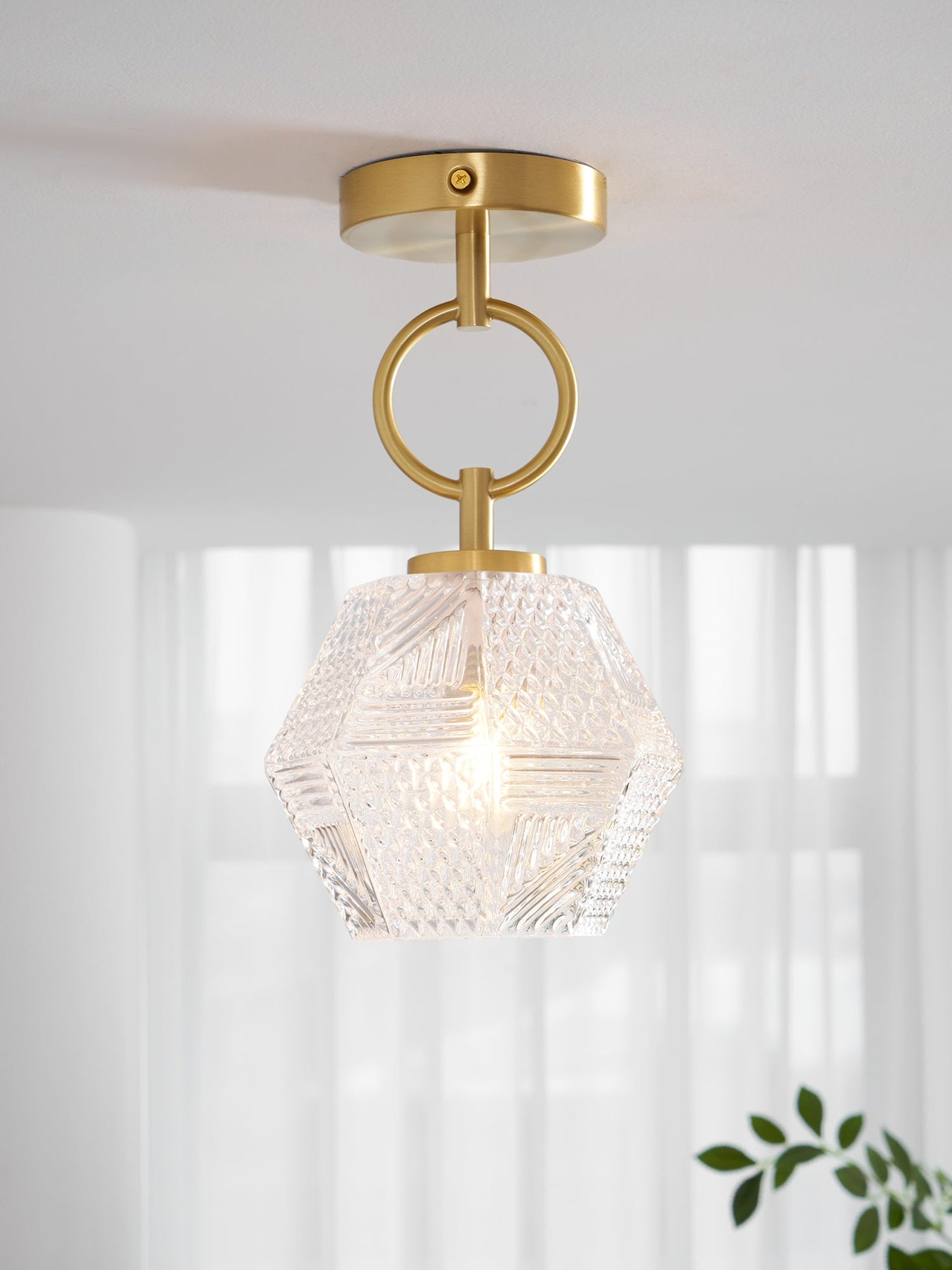 Auralis Geometric Glass Ceiling Light