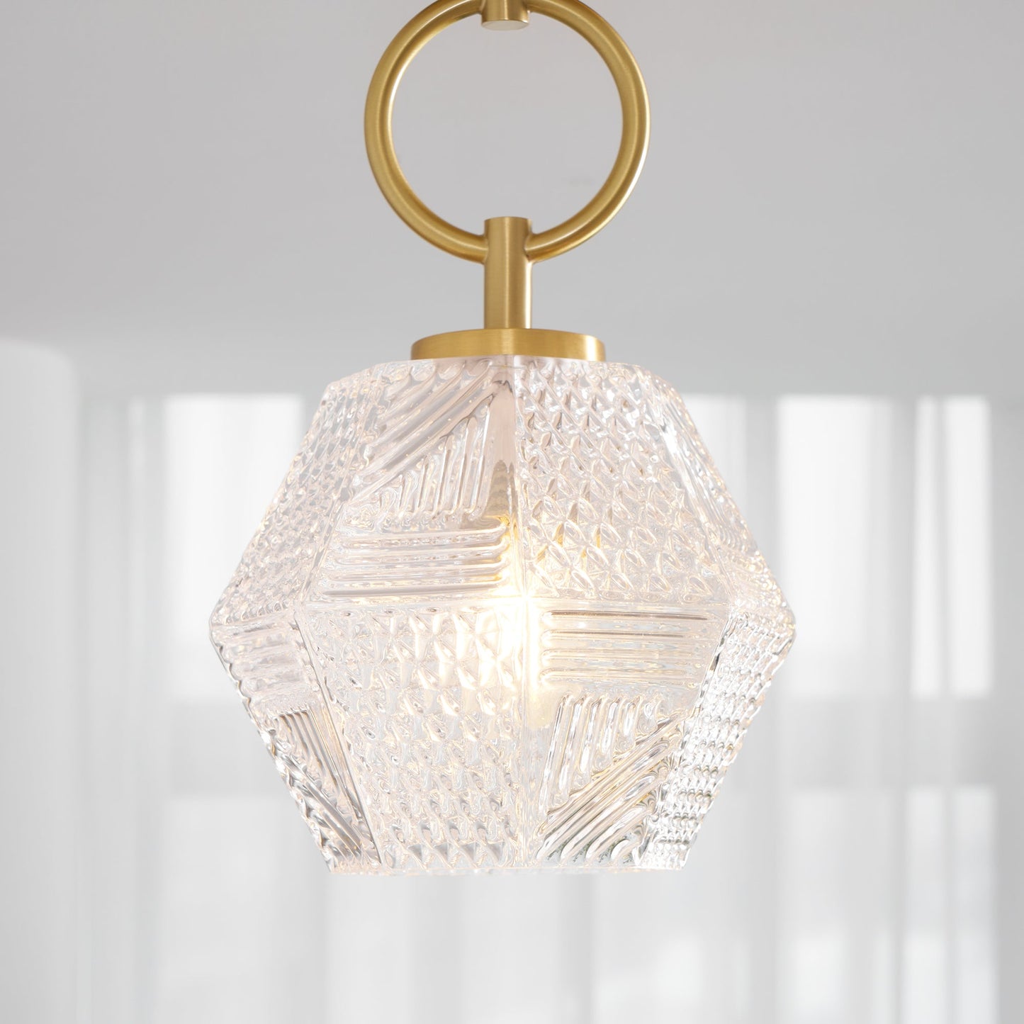 Auralis Geometric Glass Ceiling Light