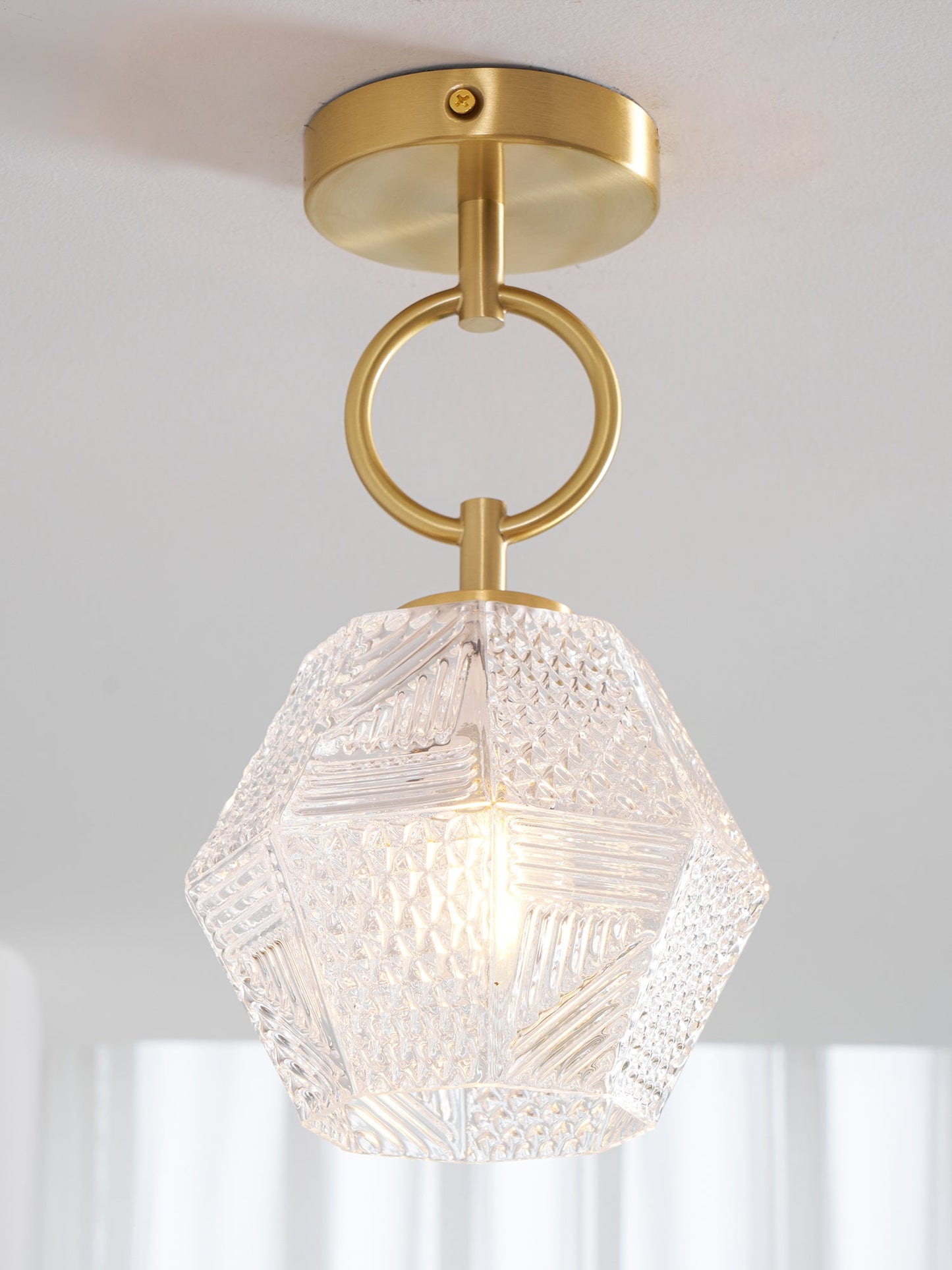 Auralis Geometric Glass Ceiling Light