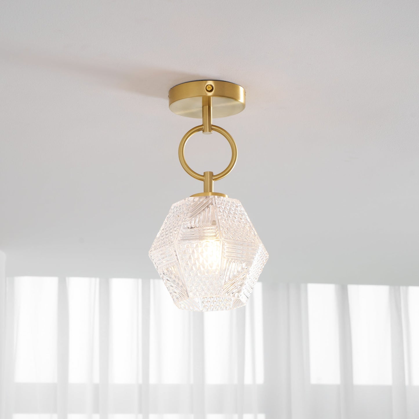 Auralis Geometric Glass Ceiling Light