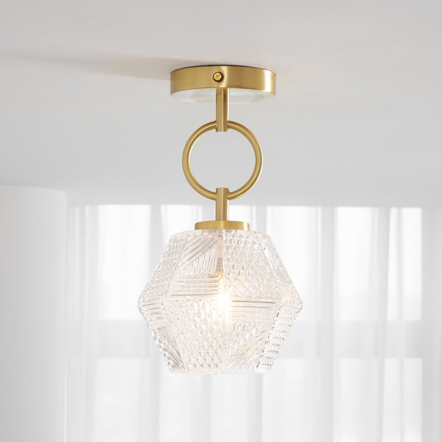 Auralis Geometric Glass Ceiling Light