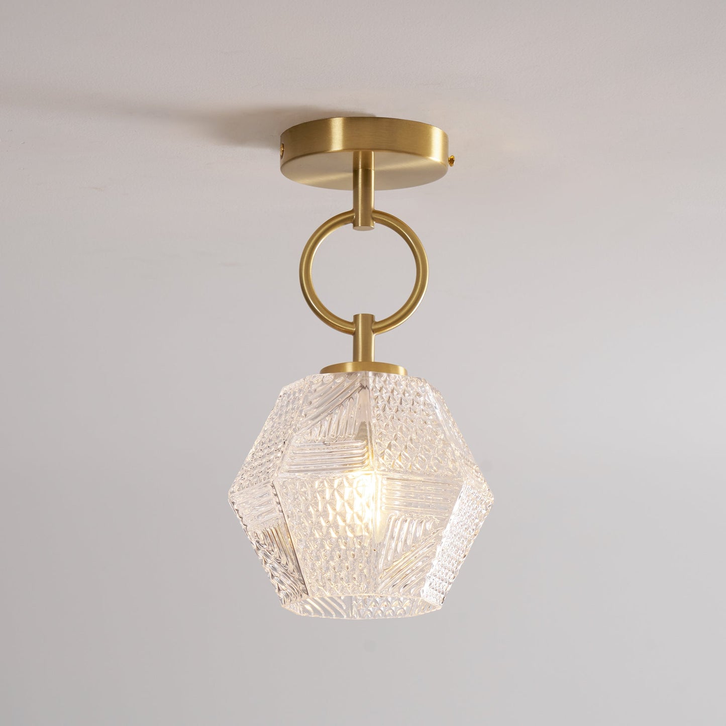 Auralis Geometric Glass Ceiling Light