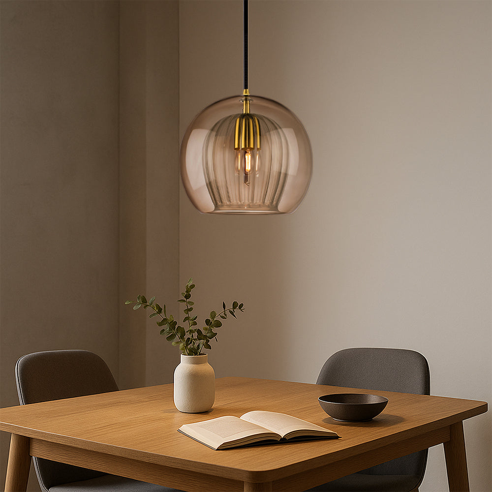 Zenelle Smoked Glass Light Pendant