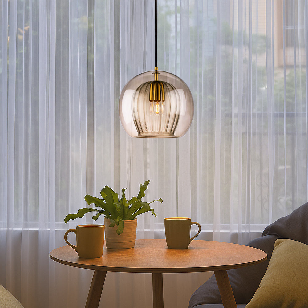 Zenelle Smoked Glass Light Pendant