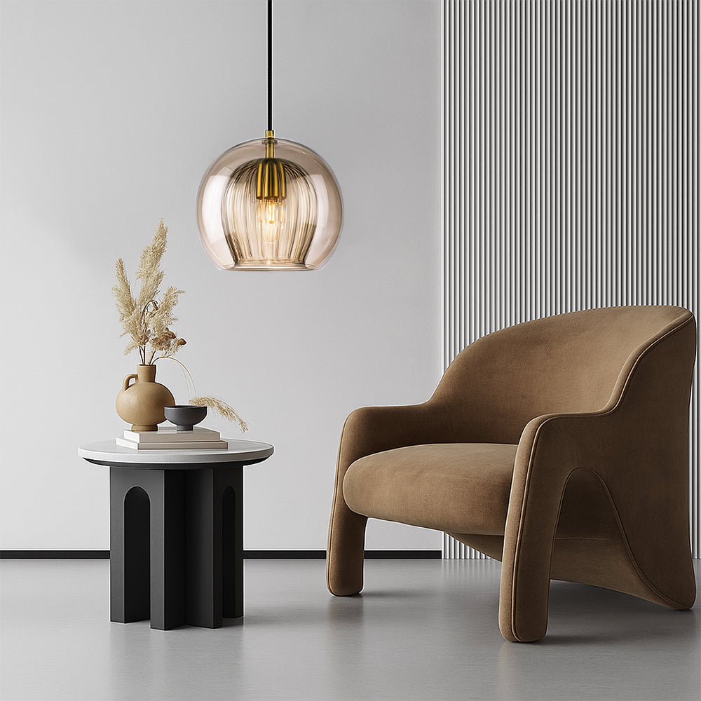 Zenelle Smoked Glass Light Pendant