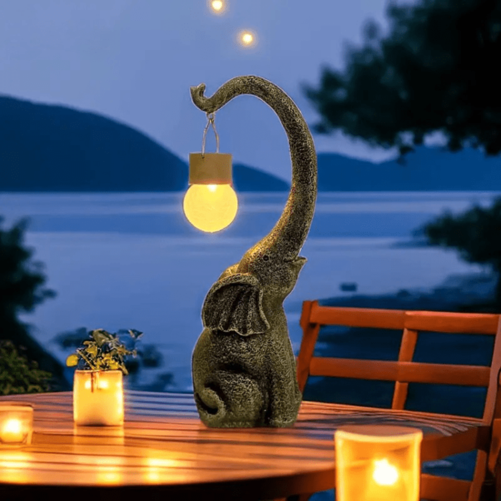 Charming Solar Elephant Lamp – Outdoor Lights with Decorative Glow – Weatherproof Lighting for Gardens and Patios 1