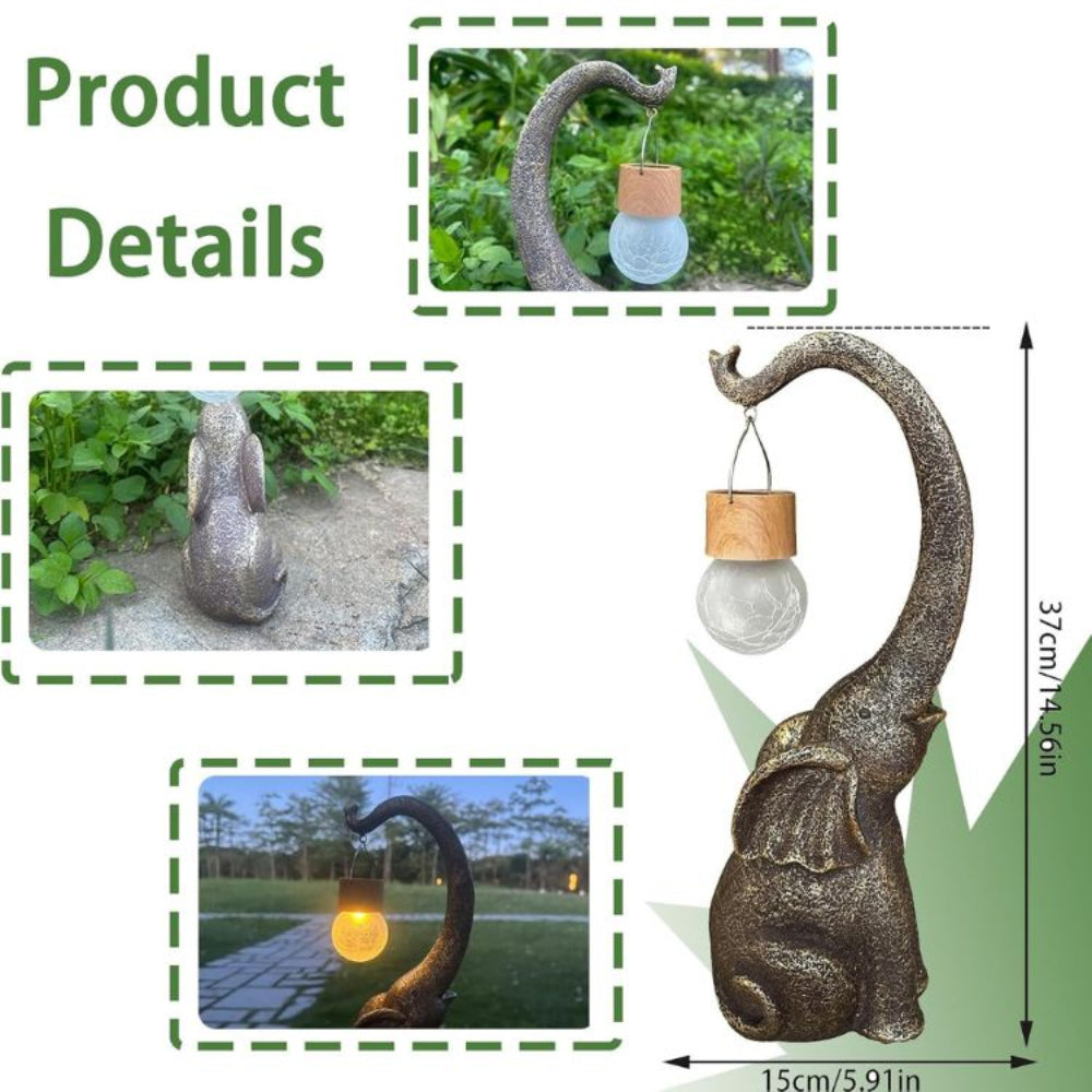 Charming Solar Elephant Lamp – Outdoor Lights with Decorative Glow – Weatherproof Lighting for Gardens and Patios 5
