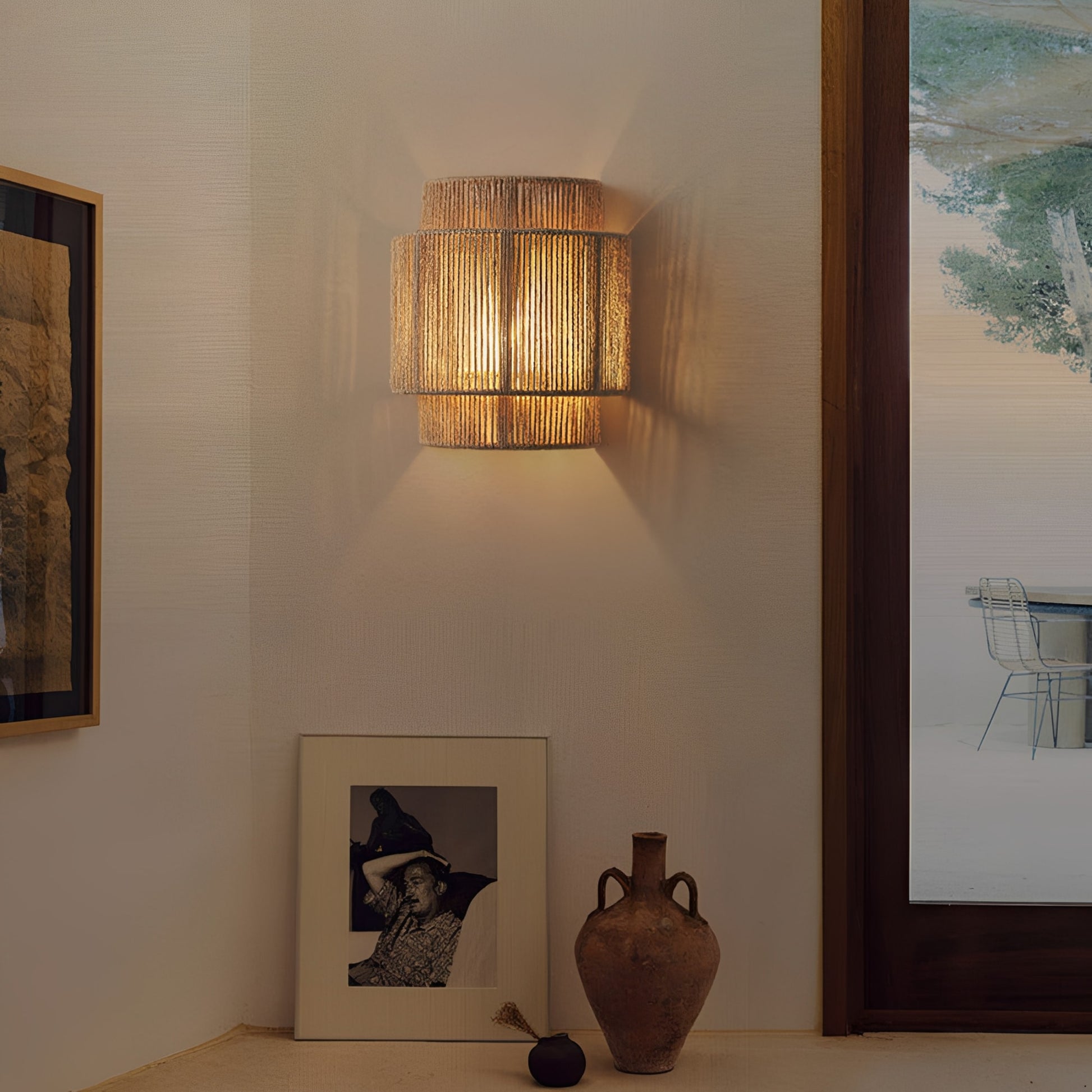 GlowNest | Hemp Rope Wall Lamp with Warm Ambient Light – Eco-Friendly Decor for Cozy Spaces 1