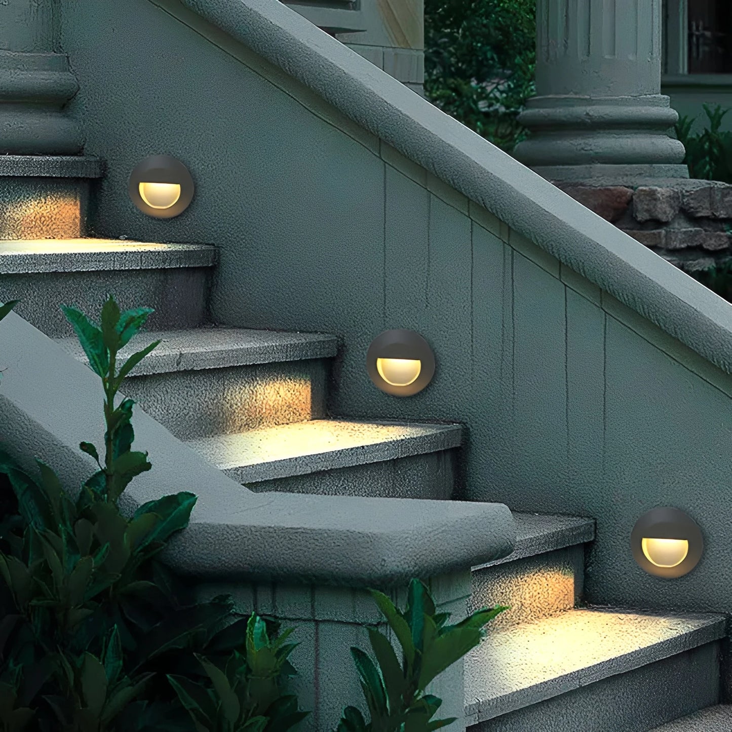 Orvalo | Round LED Outdoor Staircase Light with Soft Illumination – Energy-Efficient Lighting for Safety 1