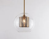 Adonia Glass Pendant Lamp - Retro Design with Honeycomb Brass Shade for Elegant Lighting 21