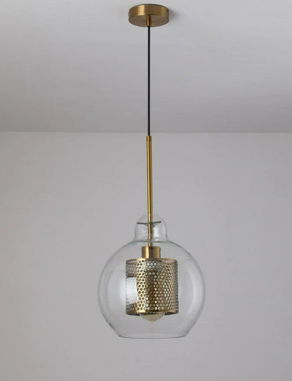 Adonia Glass Pendant Lamp - Retro Design with Honeycomb Brass Shade for Elegant Lighting 29