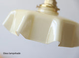 Floral Elegance Pendant Lamp - Adjustable Glass Ceiling Light with Brass Accents 27