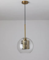 Adonia Glass Pendant Lamp - Retro Design with Honeycomb Brass Shade for Elegant Lighting 27