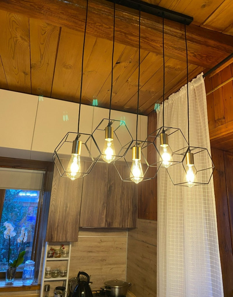 Celeste Vintage Pendant Light - Iron Frame Design with Easy Installation for Elegant Kitchen Lighting 16