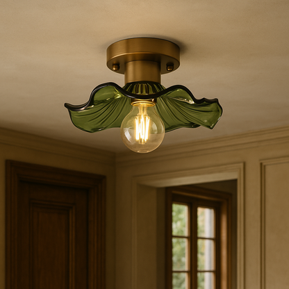Aroha Leaf Glass Ceiling Light