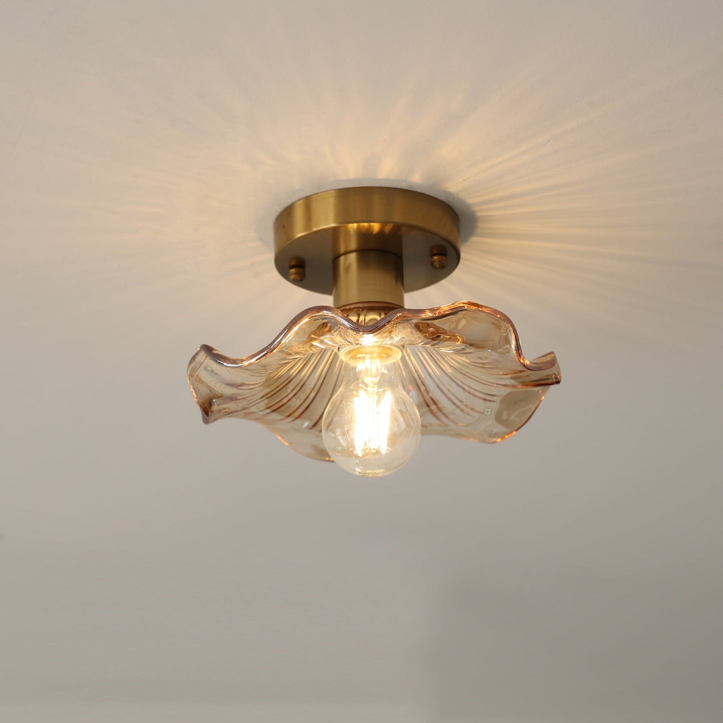 Aroha Leaf Glass Ceiling Light