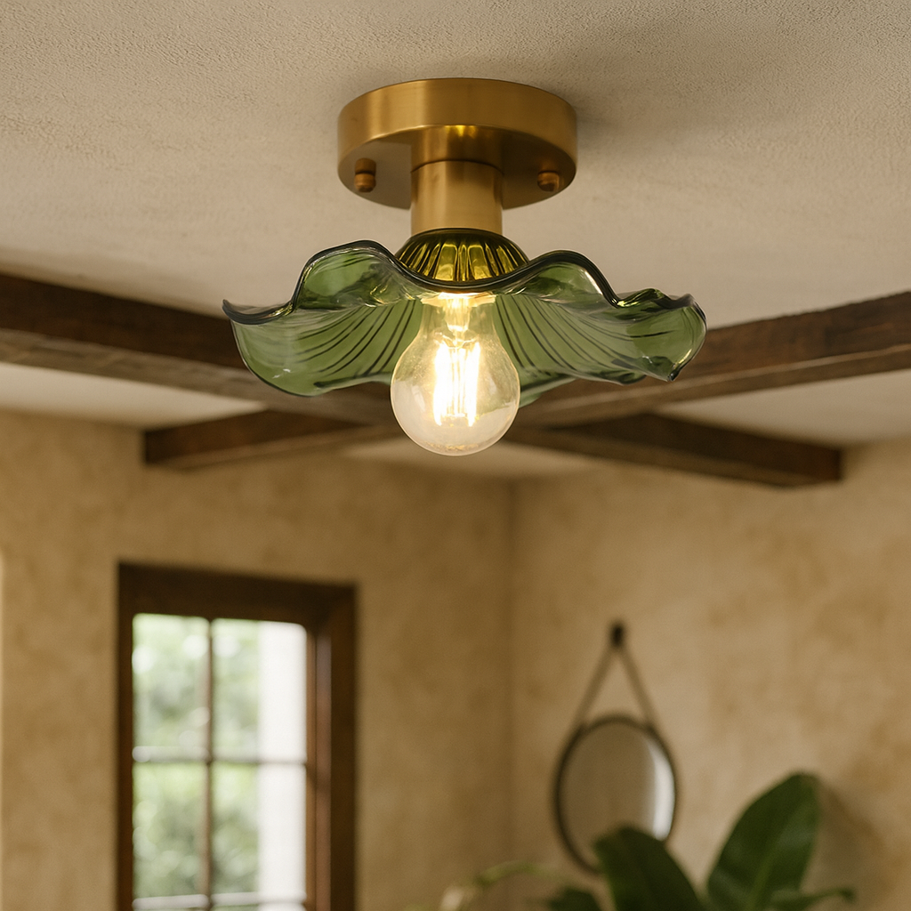 Aroha Leaf Glass Ceiling Light