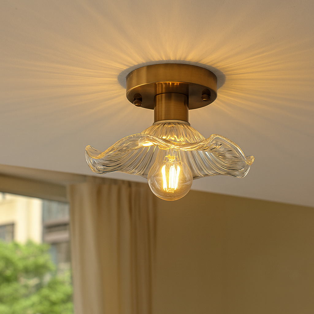 Aroha Leaf Glass Ceiling Light