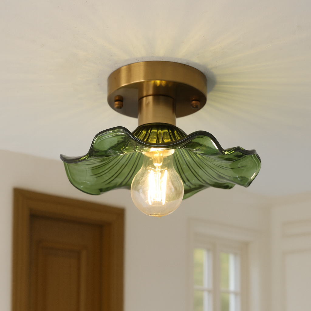 Aroha Leaf Glass Ceiling Light