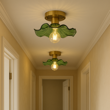 Aroha Leaf Glass Ceiling Light