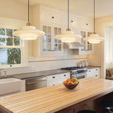 Opal White Glass Pendant Lighting - Adjustable Height for Elegant Kitchen Island Illumination 4