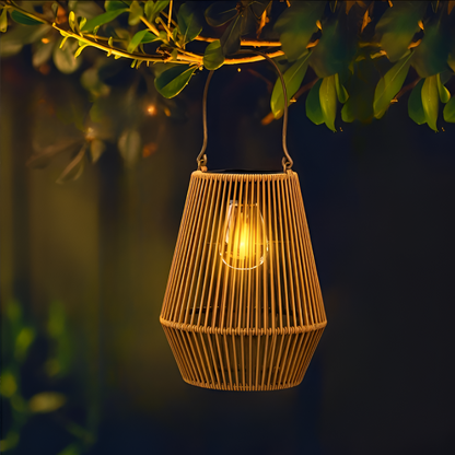 BambuGlow | Solar Outdoor Lamp with Rattan-Effect Design – Eco-Friendly Lighting for Gardens and Patios 5
