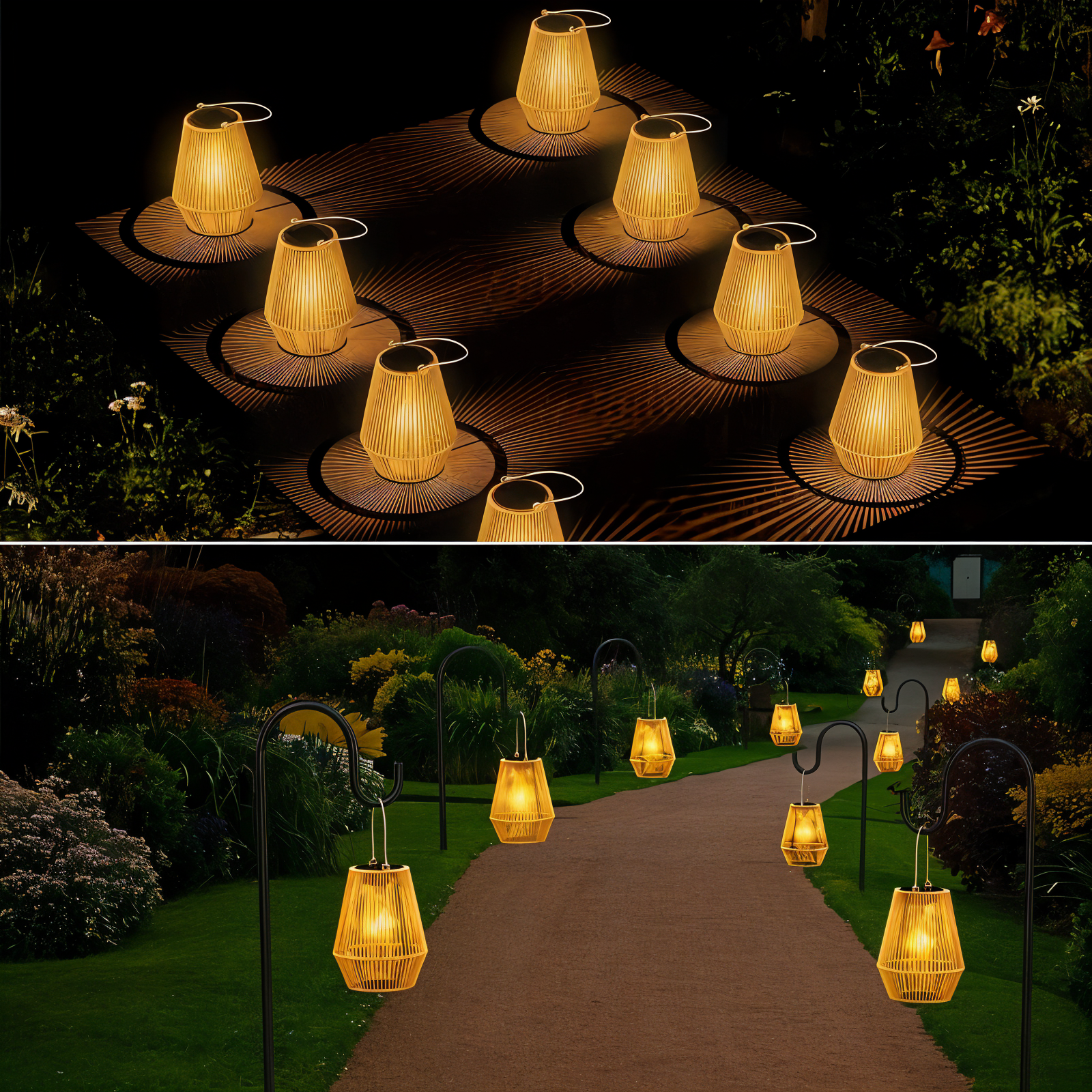 BambuGlow | Solar Outdoor Lamp with Rattan-Effect Design – Eco-Friendly Lighting for Gardens and Patios 4