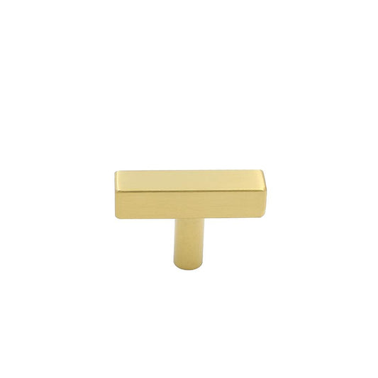 Modern Square Drawer Handles - Brushed Brass Stainless Steel Pulls for Cabinets 1