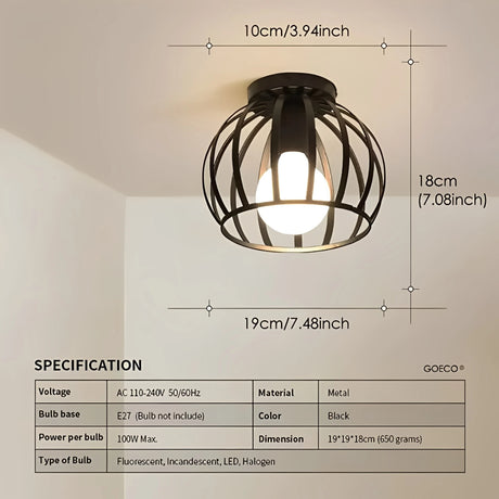 Luminara | Industrial Ceiling Light with Vintage Metal Design – Stylish Illumination for Modern Spaces 8
