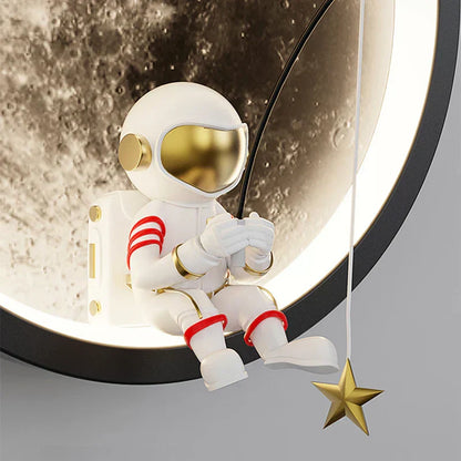 LunaGlow Astronaut LED Wall Lamp - Moon-Shaped Design with Soft Lighting for Calming Ambiance 4