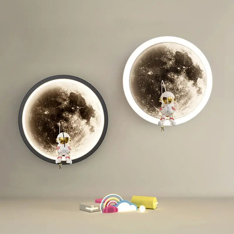 LunaGlow Astronaut LED Wall Lamp - Moon-Shaped Design with Soft Lighting for Calming Ambiance 2