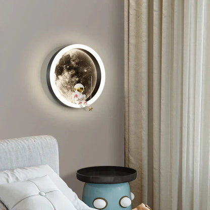 LunaGlow Astronaut LED Wall Lamp - Moon-Shaped Design with Soft Lighting for Calming Ambiance 1