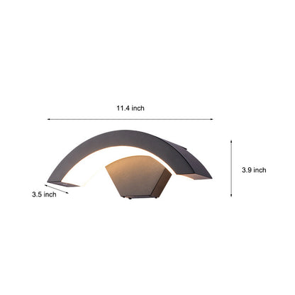 Curved Glow Black Outdoor Wall Light - Industrial LED Sconce with Motion Sensor for Stylish Illumination 6