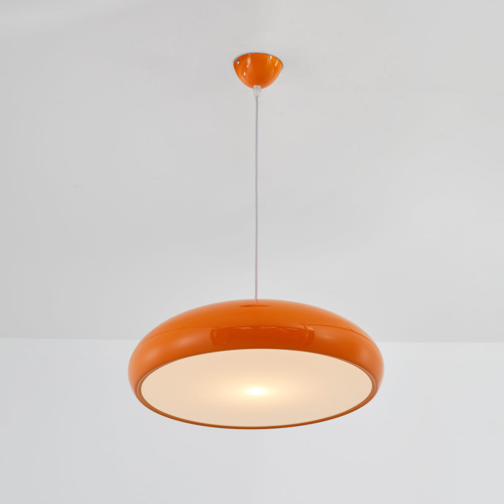 Celestia Round LED Pendant Lamps - Modern White Metal Lighting for Bedrooms & Living Rooms 7