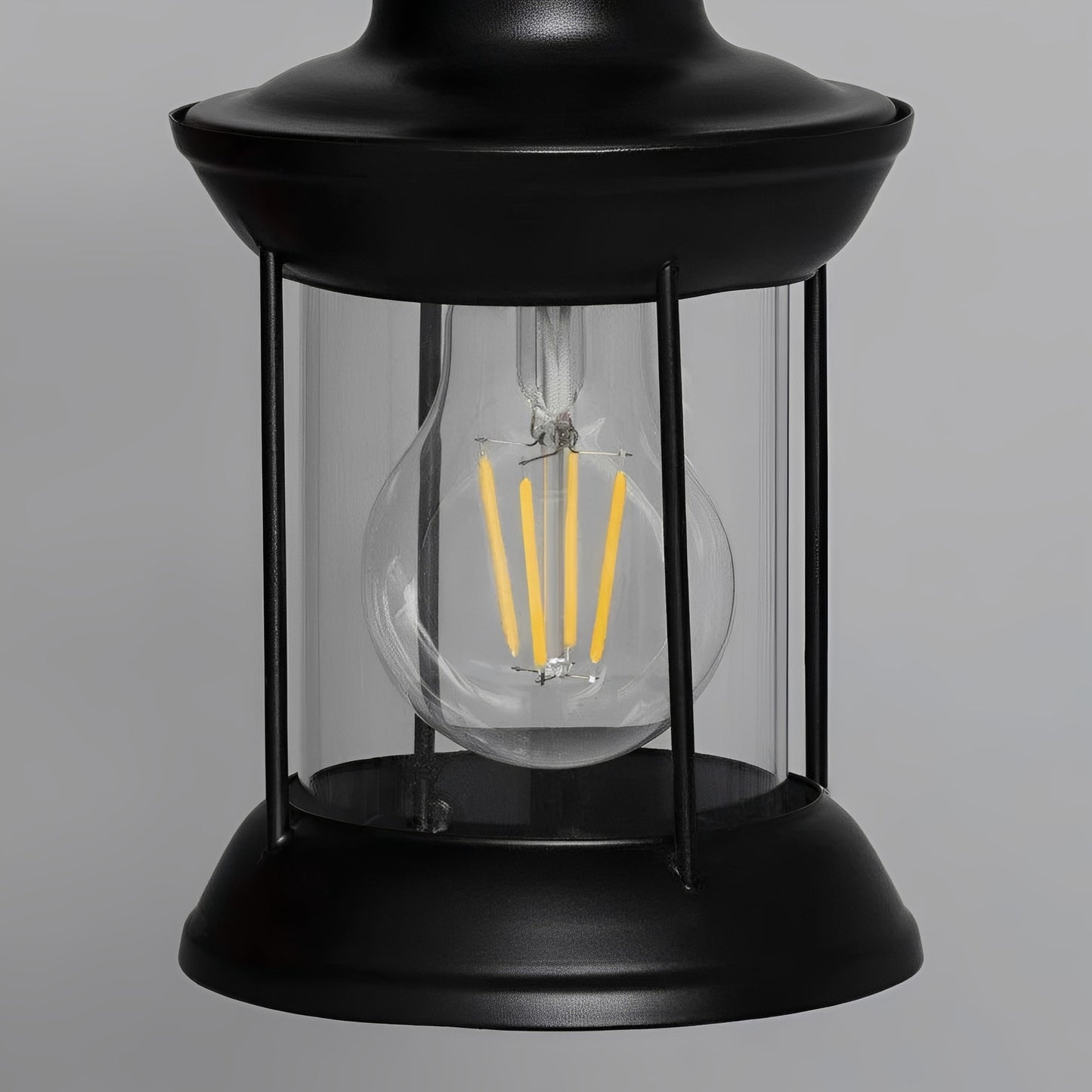 Rustic Charm | Black Lantern Wall Light with Natural Wood Accent – Vintage Style for Indoor and Outdoor Ambiance 3