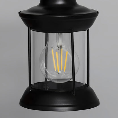 Rustic Charm | Black Lantern Wall Light with Natural Wood Accent – Vintage Style for Indoor and Outdoor Ambiance 3