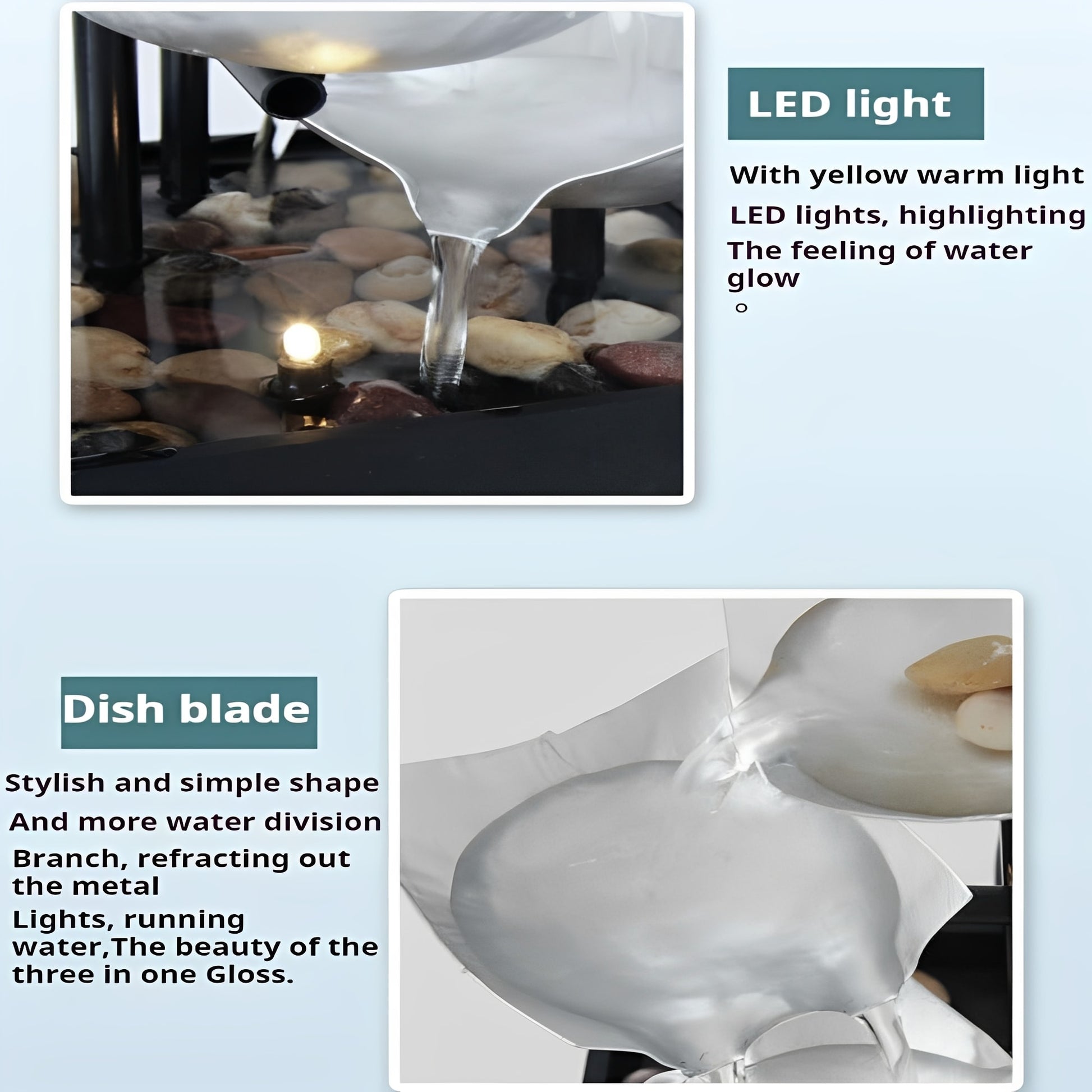 LeafGlow – Illuminated Leaf Cascade Fountain with LED Lighting – Serene Water Feature for Tranquil Spaces 2