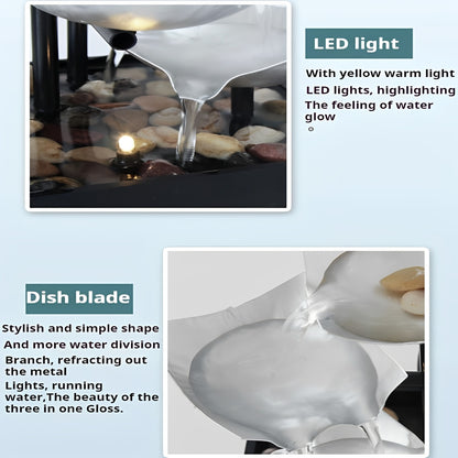 LeafGlow – Illuminated Leaf Cascade Fountain with LED Lighting – Serene Water Feature for Tranquil Spaces 2