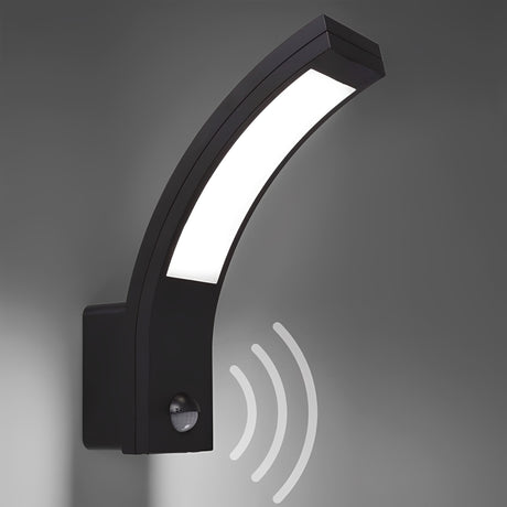 Lunox | Black Curved LED Wall Lamp with Motion Sensor – Modern Design for Outdoor Security 1