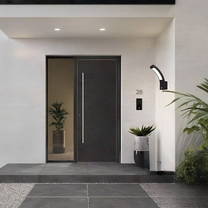 Lunox | Black Curved LED Wall Lamp with Motion Sensor – Modern Design for Outdoor Security 8