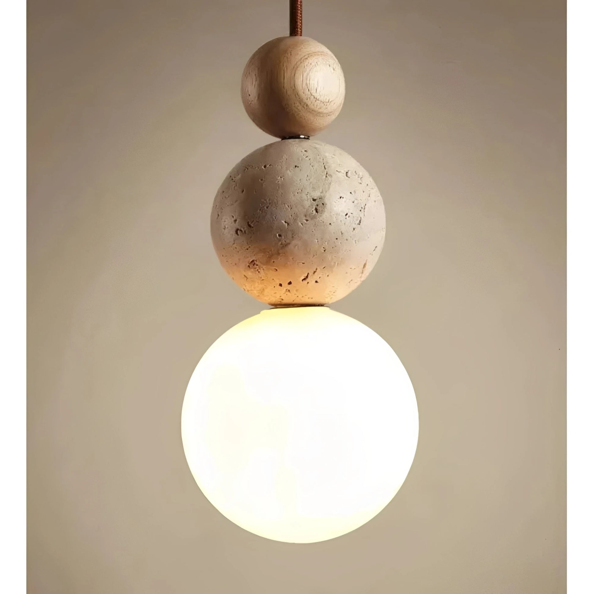 Marvenza | Pendant Light with Natural Travertine Stone – Elegant Design for Cozy Atmosphere 3