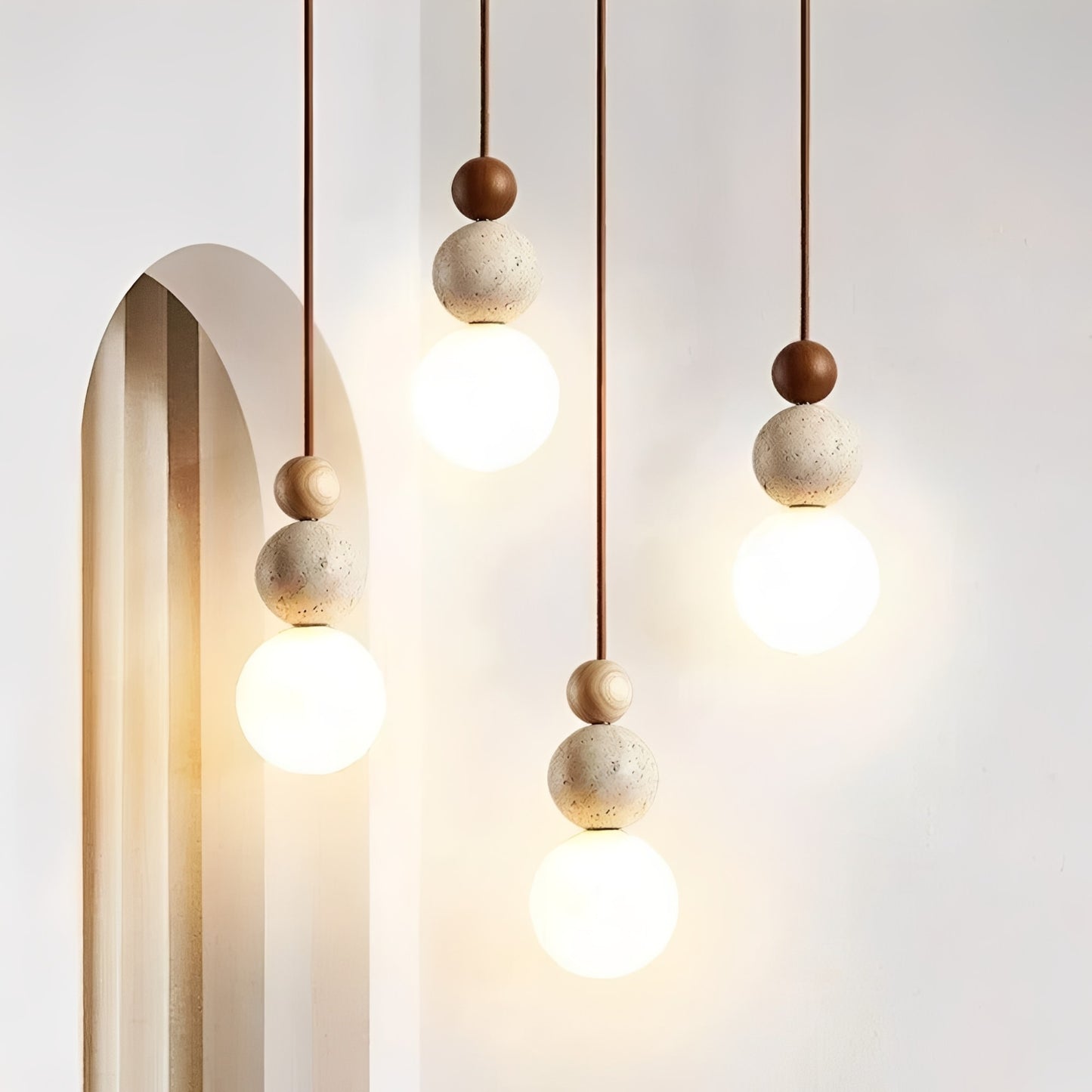 Marvenza | Pendant Light with Natural Travertine Stone – Elegant Design for Cozy Atmosphere 6