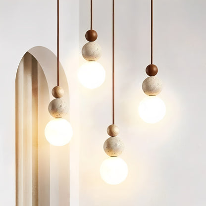Marvenza | Pendant Light with Natural Travertine Stone – Elegant Design for Cozy Atmosphere 6