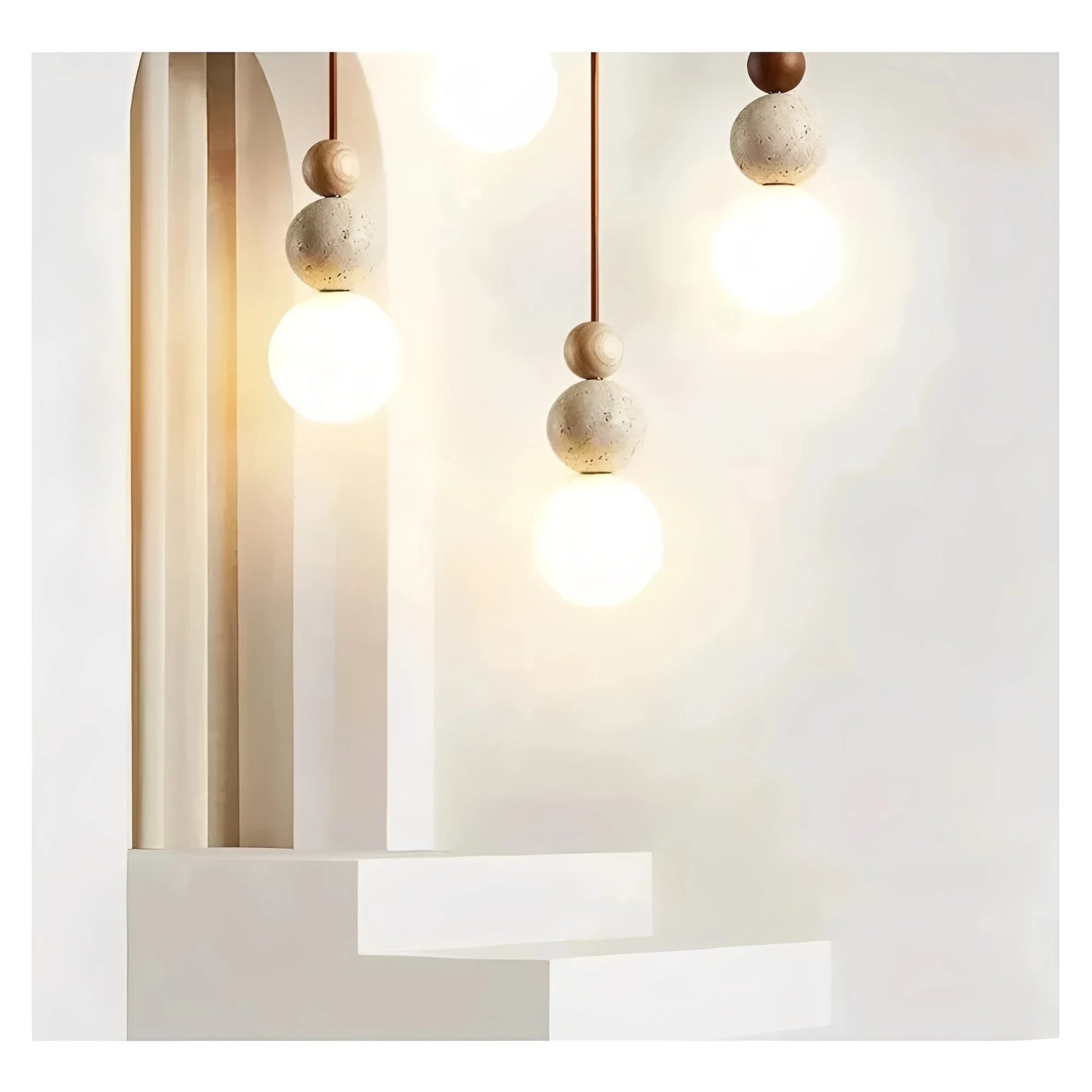 Marvenza | Pendant Light with Natural Travertine Stone – Elegant Design for Cozy Atmosphere 8