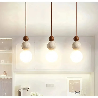 Marvenza | Pendant Light with Natural Travertine Stone – Elegant Design for Cozy Atmosphere 9